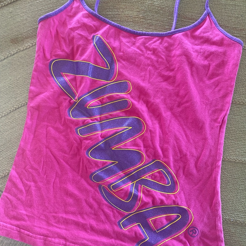 Zumba Fitness Hot Pink Camisole with Purple Logo Trim